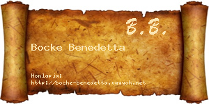 Bocke Benedetta névjegykártya